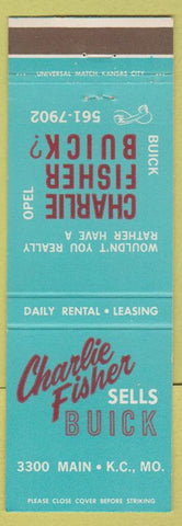 Matchbook Cover - Charlie Fisher Buick Kansas City MO