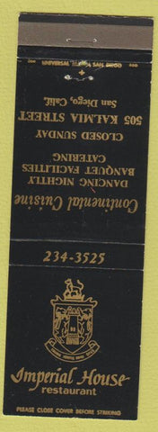 Matchbook Cover - Imperial House Restaurant San Diego CA