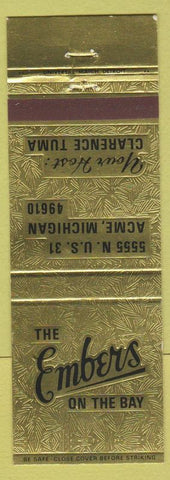 Matchbook Cover - Embers on the Bay Acme MI