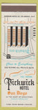 Matchbook Cover - Pickwick Hotel San Diego CA