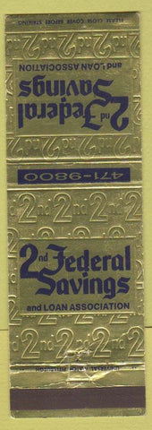Matchbook Cover - 2nd Federal Savings Loan Monroeville Penn Hills