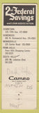 Matchbook Cover - 2nd Federal Savings Loan Monroeville Penn Hills