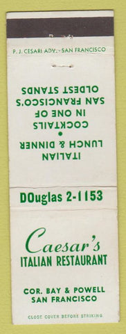 Matchbook Cover - Caesar's San Francisco CA