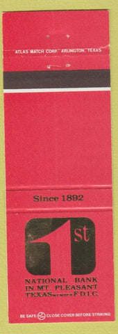 Matchbook Cover - 1st National Bank Mount Pleasant TX