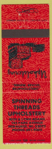 Matchbook Cover - Spinning Threads Upholstery Pewaukee WI
