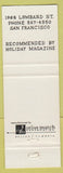 Matchbook Cover - Monroe's San Francisco CA