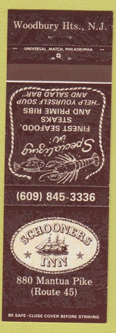 Matchbook Cover - Schooners Inn Woodbury Heights NJ