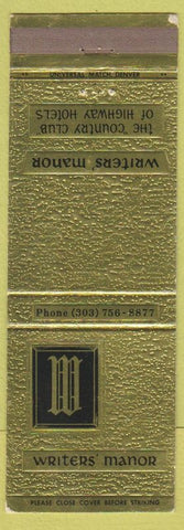 Matchbook Cover - Writers' Manor Denver Colorado