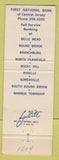 Matchbook Cover - First National Bank of Central NJ Belle Mead Roselle WEAR