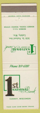 Matchbook Cover - 1st National Bank Cudahy WI