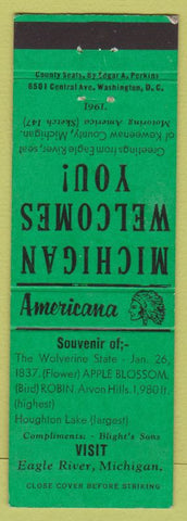 Matchbook Cover - Eagle River MI Perkins Americana Blight's Sons