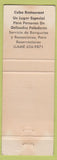 Matchbook Cover - Cuba Restaurant San Francisco CA