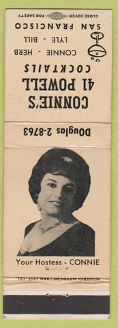 Matchbook Cover - Connie's Villa San Francisco CA girlie pic on front