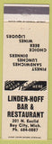 Matchbook Cover - Linden Hoff Bar Restaurant Bay City MI