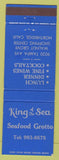 Matchbook Cover - King of the Sea Grotto Seafood Northridge CA