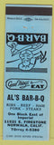 Matchbook Cover - Al's BBQ Norwalk CA blue