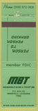 Matchbook Cover - Mansfield Bank tRust LA