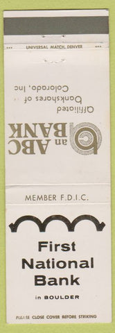Matchbook Cover - First National Bank Boulder Colorado