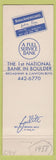 Matchbook Cover - First National Bank Boulder Colorado
