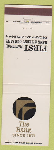 Matchbook Cover - First National Bank Trust Escanaba MI
