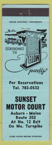 Matchbook Cover - Sunset Motor Court Auburn ME