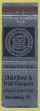 Matchbook Cover - State Bank Trust Harrodsburg KY