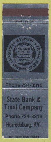 Matchbook Cover - State Bank Trust Harrodsburg KY