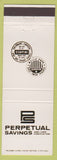 Matchbook Cover - Perpetual Savings Loan Fullerton Canoga Park Larchmont CA