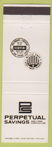 Matchbook Cover - Perpetual Savings Loan Fullerton Canoga Park Larchmont CA