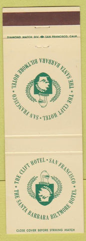 Matchbook Cover - Clift Hotel San Francisco CA Santa Barbara Biltmore