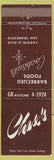 Matchbook Cover - Chase's BBQ San Francisco CA