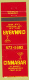 Matchbook Cover - Cinnabar San Francisco CA