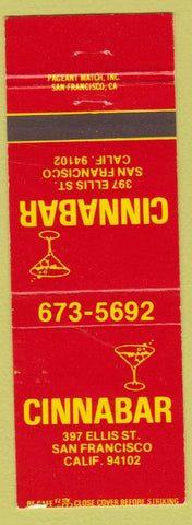 Matchbook Cover - Cinnabar San Francisco CA