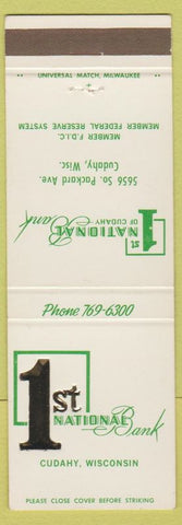 Matchbook Cover - 1st National Bank Cudahy WI