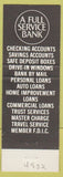 Matchbook Cover - 1st National Bank Mount Pleasant TX teal