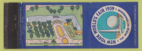 Matchbook Cover - 1939 New York World's Fair Business Systems Insurance