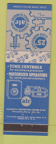 Matchbook Cover - ATC Motorized Time Controls Philadelphia PA