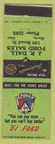 Matchbook Cover - 1951 Ford JR Dall Sales Elyria OH