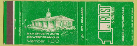 Matchbook Cover - 1st Trust Savings Taylorville IL