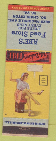 Matchbook Cover - Abe's Feed Store South Charleston WV pinup