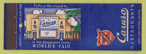 Matchbook Cover - Caruso Restaurants New York City 1939 World's Fair