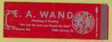 Matchbook Cover - EA Ward Plumbing Heating low phone SAMPLE