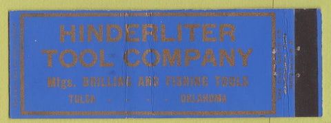 Matchbook Cover - Hinderliter Tool Co Tulsa OK full length drilling fishing