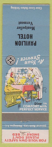 Matchbook Cover - Pavilion Hotel Montpelier VT