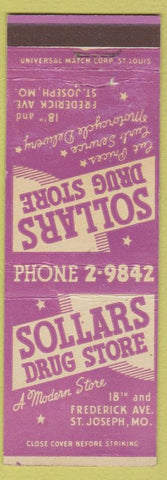 Matchbook Cover - Sollars Drug Store ST Joseph MO