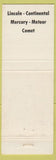 Matchbook Cover - Winter Haven Motor Sales FL Lincoln Mercury