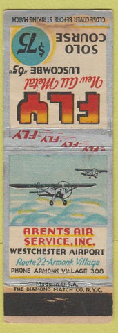 Matchbook Cover - Arents Air Service Westchester Armonk Village WEAR