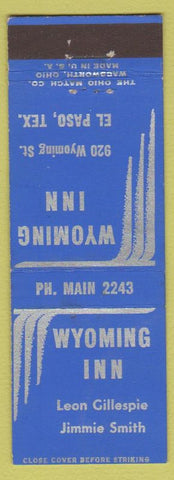 Matchbook Cover - Wyoming Inn El Paso TX
