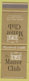 Matchbook Cover - Manor Club Alexandria VA SAMPLE