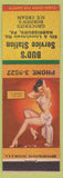 Matchbook Cover - Bud's Service Harrisburg PA pinup Esso gas oil Good Tie Up